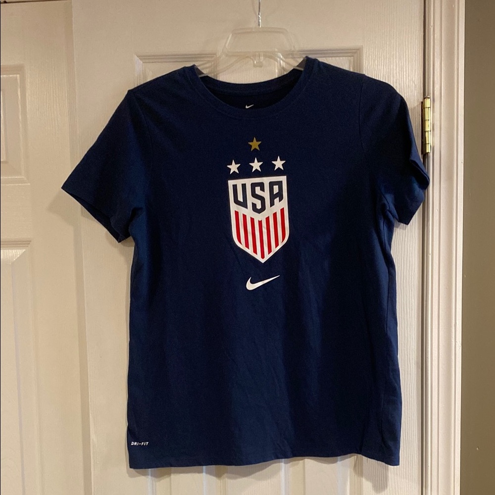 Nike Blue US Soccer Crest Short Sleeve size XL soft cotton tee